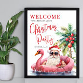 Affiche de bienvenue de Noël de la plage tropicale