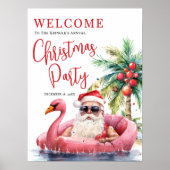 Affiche de bienvenue de Noël de la plage tropicale (Devant)