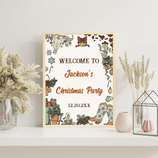 Affiche de bienvenue de Noël occidental