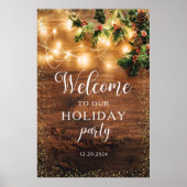 Affiche de bienvenue de Noël rustique (Devant)