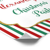 Affiche de bienvenue de Noël Vert Rouge Or (Coin)