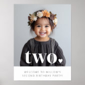 Affiche de bienvenue de photo Coeur 2e anniversair (Devant)
