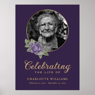 Affiche de bienvenue de photo de violet Gold Flora