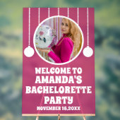 Affiche de bienvenue de photo en acrylique rose ch (Neutre)