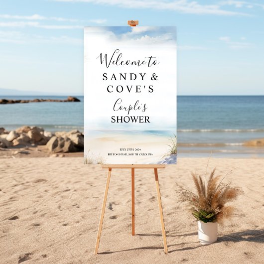 Affiche de bienvenue de plage minimale 