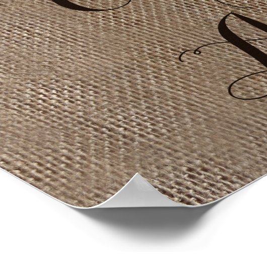 Affiche de bienvenue de réception de mariage Burla (Coin)