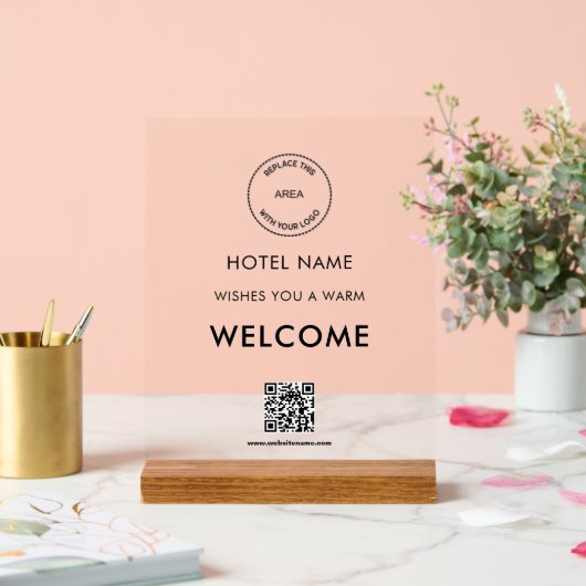 Affiche de bienvenue de réception du logo de l'hôt (Mariage)