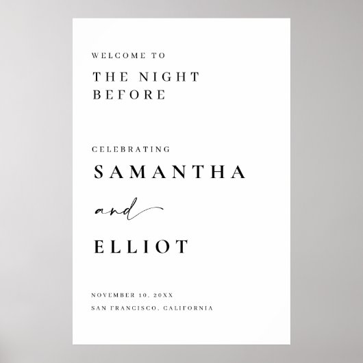 Affiche de bienvenue de répétition mariage Poster  (Devant)