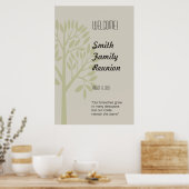 Affiche de bienvenue de réunion de famille d'arbre (Cuisine)