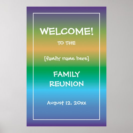 Affiche de bienvenue de réunion de famille personn (Devant)