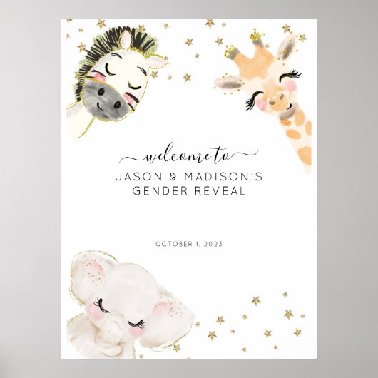 Affiche de bienvenue de révélation de genre animal (Devant)