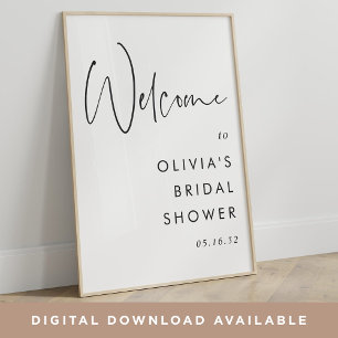 Affiche de bienvenue de script minimaliste moderne