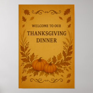 Affiche de bienvenue de Thanksgiving | Poster d'au