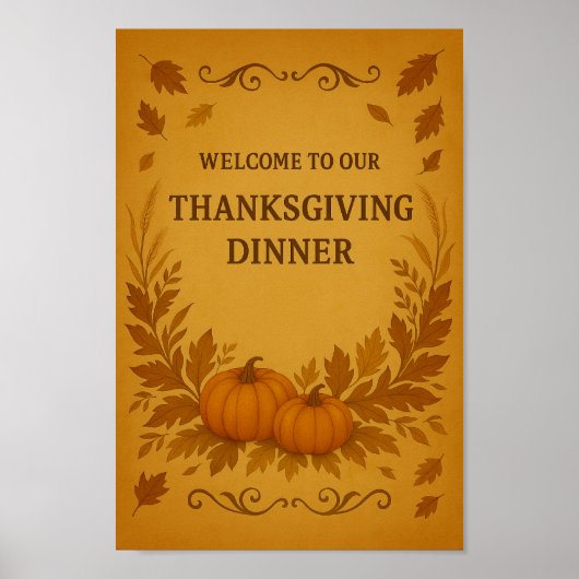 Affiche de bienvenue de Thanksgiving | Poster d'au (Devant)