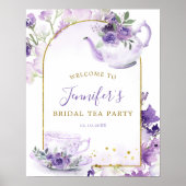 Affiche de bienvenue de thé à Fête des mariées flo (Devant)