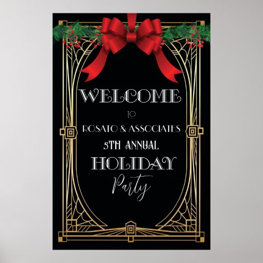 Affiche de bienvenue de vacances Art déco années 1 (Devant)