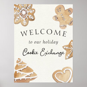 Affiche de bienvenue d'échange de cookies de vacan