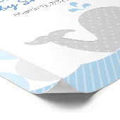 Affiche de bienvenue Décor gris bleu Baby shower d (Coin)