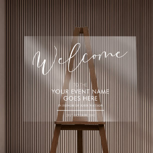 Affiche de bienvenue d'événement commercial transp