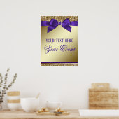 Affiche de bienvenue d'événement Purple Gold Elega (Cuisine)