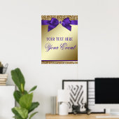 Affiche de bienvenue d'événement Purple Gold Elega (Bureau à domicile)