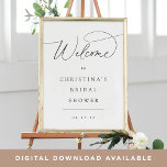 Affiche de bienvenue d'événement Script simple et<br><div class="desc">Ce panneau d'accueil simple et élégant et encadrable est l'ajout parfait à votre douche nuptiale ou à tout événement! Doté d'un élégant script de calligraphie noir cendré qui se démarque magnifiquement de l'arrière - plan blanc croustillant, ce panneau accueille chaleureusement vos invités et donne le ton pour une occasion mémorable....</div>