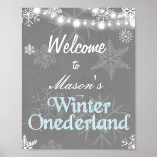 Affiche de bienvenue d'hiver Onederland anniversai