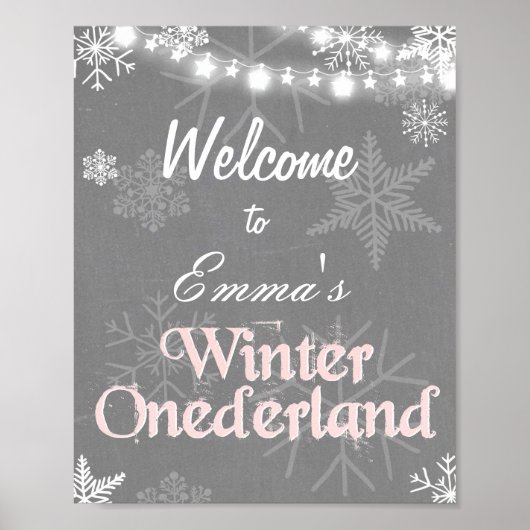 Affiche de bienvenue d'hiver Onederland anniversai (Devant)