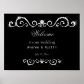 Affiche de bienvenue Diamant Paillettes pour notre (Devant)