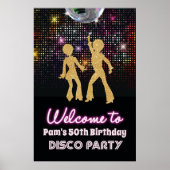 Affiche de bienvenue Disco les années 70 Party (Devant)
