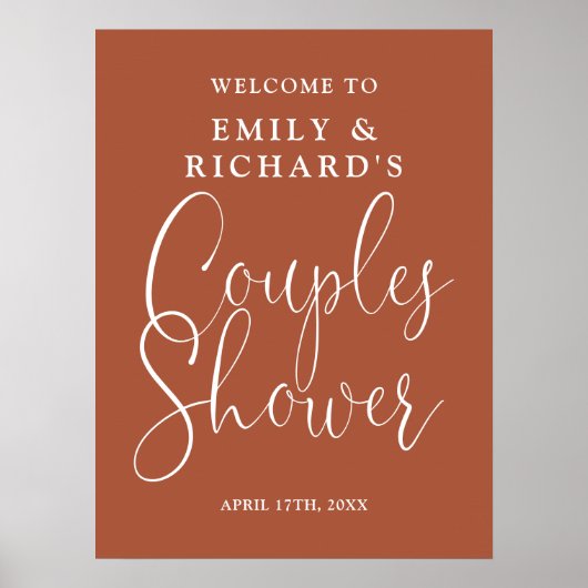 Affiche de bienvenue douche en terre cuite Couples (Devant)