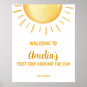 Affiche de bienvenue du 1er anniversaire du soleil (Devant)