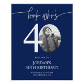 Affiche de bienvenue du 40e anniversaire bleu | Re (Devant)