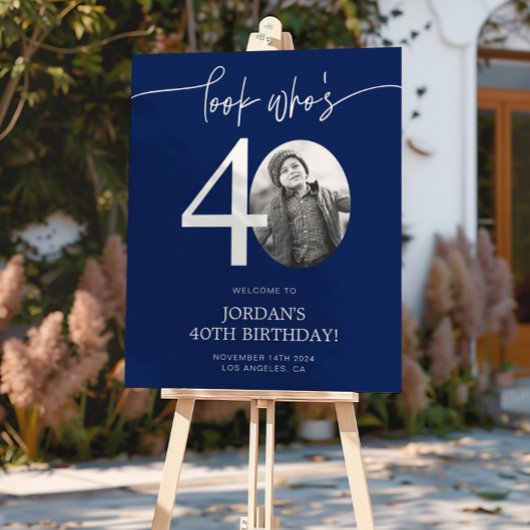 Affiche de bienvenue du 40e anniversaire bleu | Re