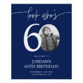 Affiche de bienvenue du 60e anniversaire bleu | Re (Devant)