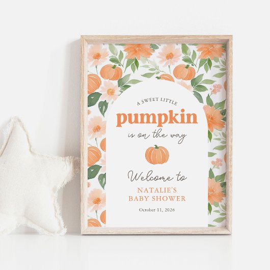 Affiche de bienvenue du Baby shower d'automne du C