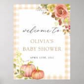 Affiche de bienvenue du Baby shower d'automne du p (Devant)