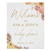 Affiche de bienvenue du Baby shower d'automne du p (Devant)