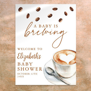 Affiche de bienvenue du Baby shower de brassage de