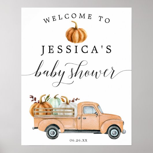 Affiche de bienvenue du Baby shower de camion Citr (Devant)