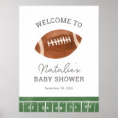 Affiche de bienvenue du Baby shower de football Li (Devant)