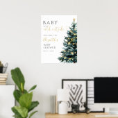 Affiche de bienvenue du Baby shower de Noël à l'ex (Bureau à domicile)