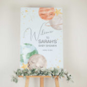 Affiche de bienvenue du Baby shower spatial