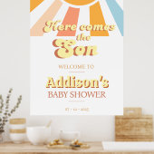 Affiche de bienvenue du Baby shower Sun Retro Suns (Cuisine)