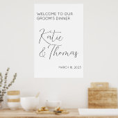 Affiche de bienvenue du dîner Mariage de la salle/ (Cuisine)