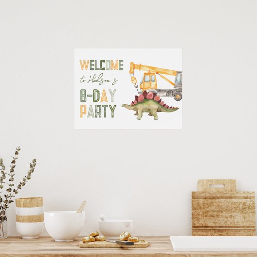 Affiche de bienvenue du Dinosaur Construction Part (Cuisine)