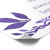 Affiche de bienvenue du hashtag Mariage Purple Woo (Coin)