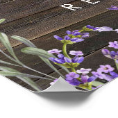 affiche de bienvenue du mariage de lavande rustiqu (Coin)