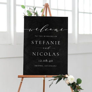 Affiche de bienvenue du Mariage de script de table