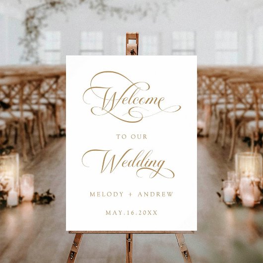 Affiche de bienvenue du Mariage de script Tourbill